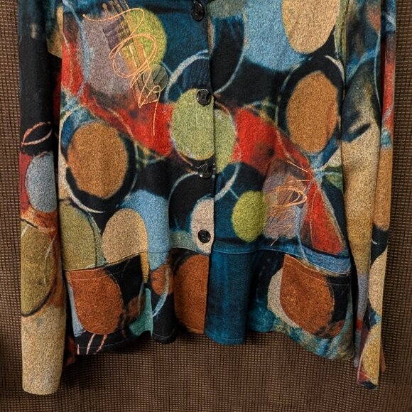 Unbranded Womens Size 2X? (no size tag) Multicolored Knit Jacket - Picture 3 of 4